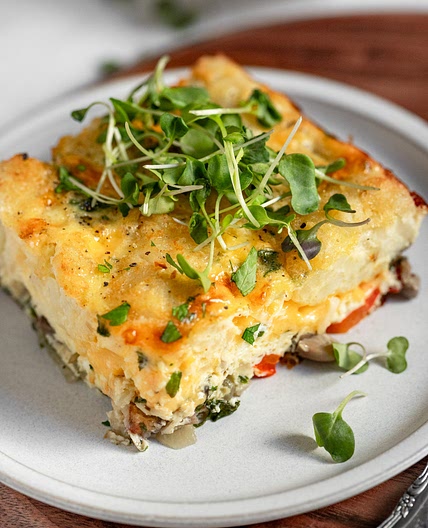 Mixed Vegetable Breakfast Casserole with Tater Tots