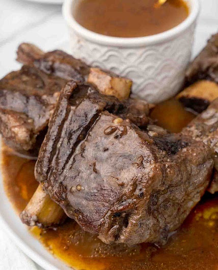 Slow Cooker Braised Short Ribs with a Red Wine Coffee Sauce