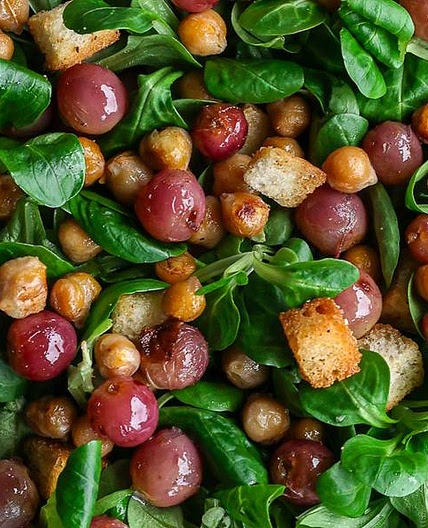 Caramelized Grape & Chickpea Salad