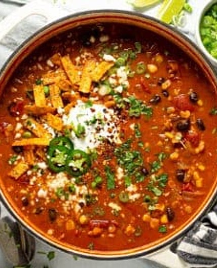 Creamy Lentil Tortilla Soup