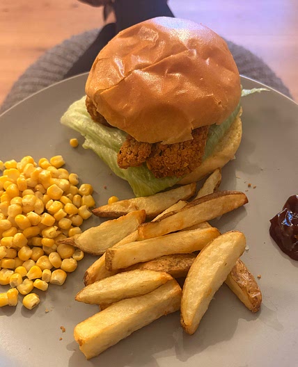 Chicken Tender Burgers and Chips