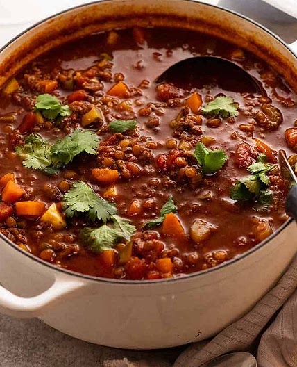 Beef & Lentil Soup with vegetables