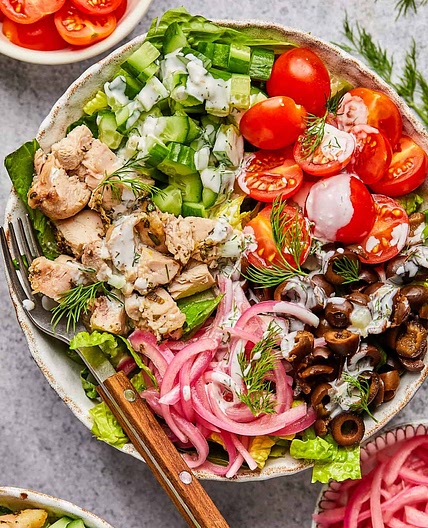 Easy Greek Chicken Bowls Recipe with Tzatziki Sauce