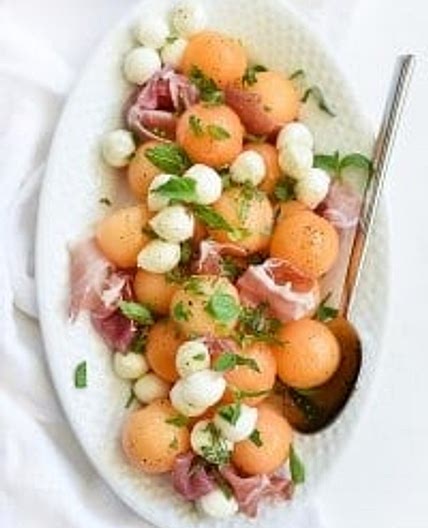 Cantaloupe and Mozzarella Caprese Salad