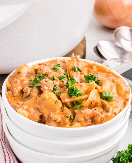 Creamy Beef and Shells