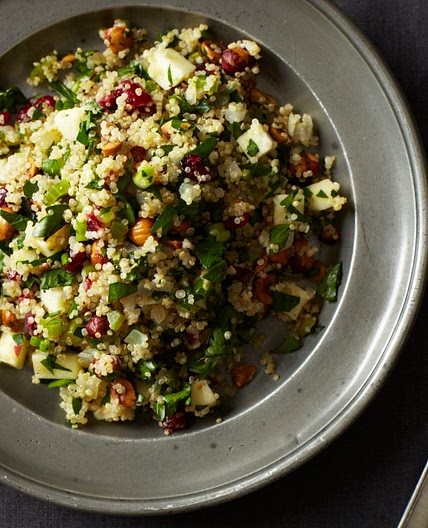 Quinoa Salad with Hazelnuts, Apple, and Dried Cranberries