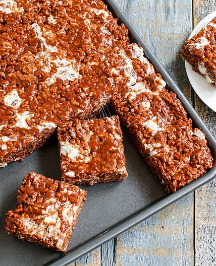 Chocolate Peanut Butter Rice Krispies Bars