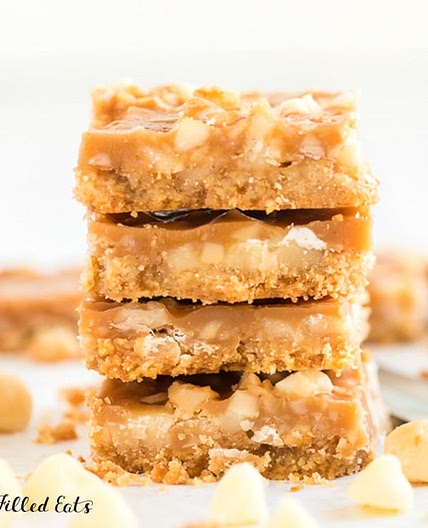 Keto Loaded Caramel Magic Cookie Bars