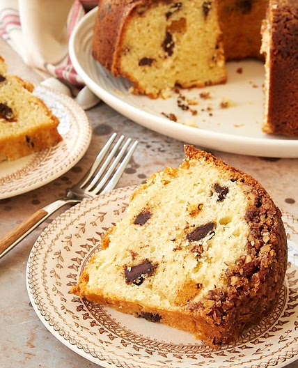 Chocolate Chunk Pecan Crunch Bundt Cake