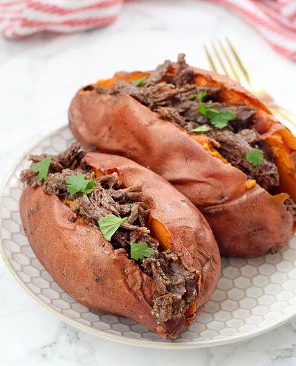 Instant Pot BBQ Stuffed Sweet Potatoes