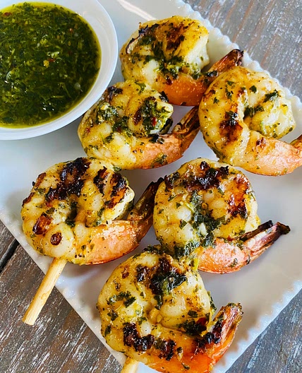 Grilled Gremolata Shrimp Skewers