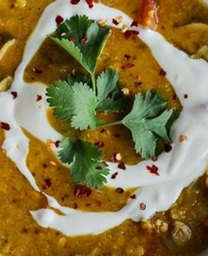 One-Pot Golden Red Lentil and Mushroom Curry Soup