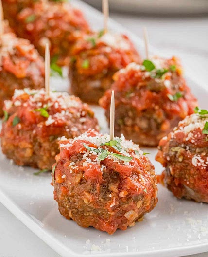 Easy Mozzarella Stuffed Meatballs