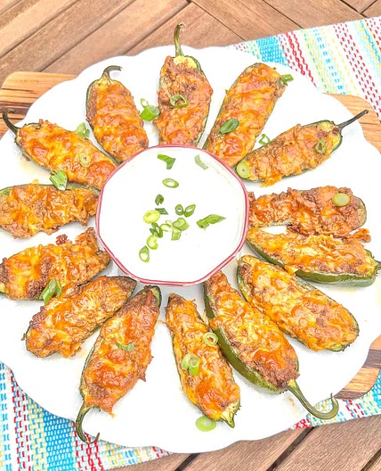 Stuffed Jalapeños with Cheese and Ground Beef