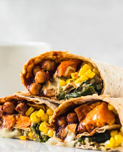 Vegan Sweet Potato Chickpea BBQ Wraps