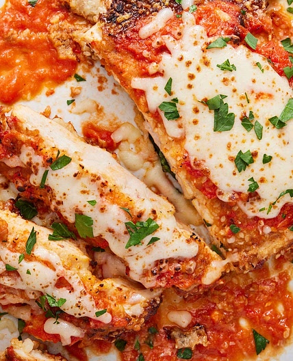 Sesame Seed-Crusted Chicken Parm