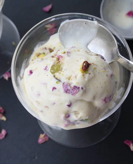 Rose, Cardamom and Pistachio flavoured Ice cream