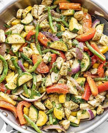 Easy Pesto Chicken and Vegetables