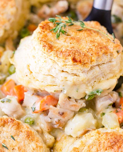 Chicken Pot Pie with Biscuits
