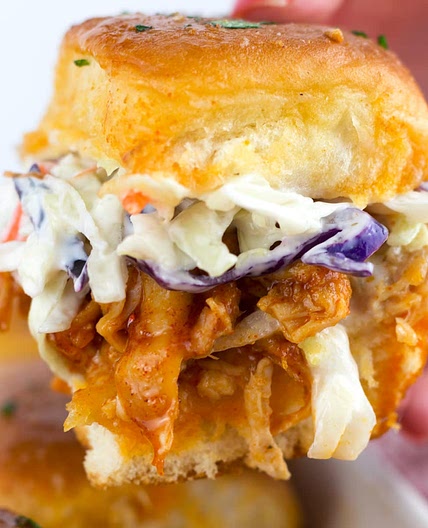 Addictive Shredded Chicken Sliders (with Hot Honey!)