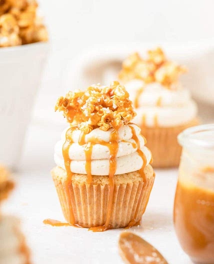 Caramel Popcorn Cupcakes