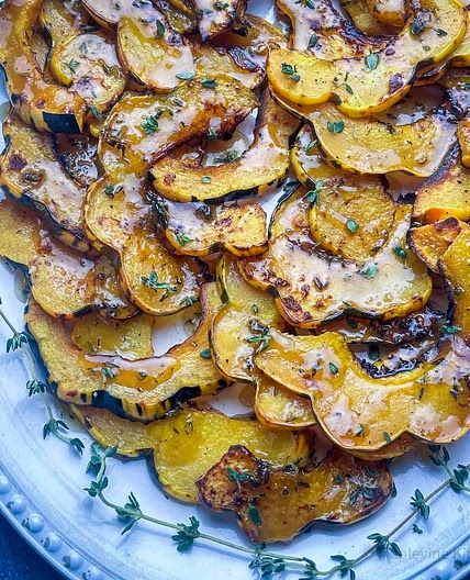 Roasted Carnival Squash with Maple Ginger Glaze