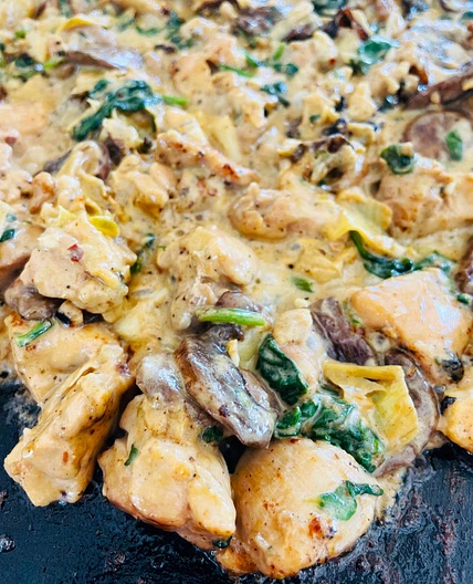 Blackstone Spinach and Artichoke Chicken
