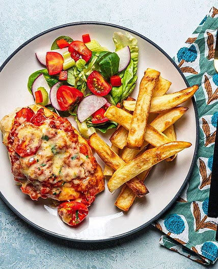 Pizza-topped chicken