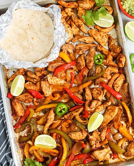 Baked Sheet Pan Chicken Fajitas