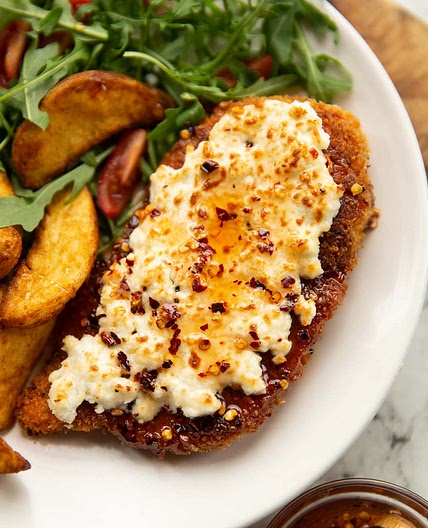 Crispy Hot Honey Feta Chicken