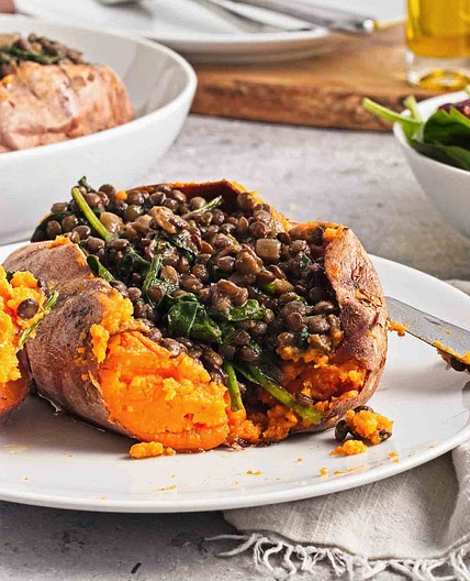 Lentil Loaded Sweet Potato Recipe