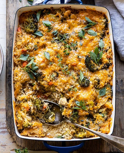 Broccoli Cheddar Chicken and Rice Casserole