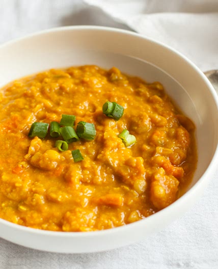 African Spiced Yellow Split Pea and Sweet Potato Soup