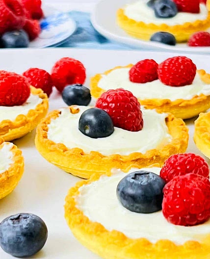 Mini Shrikhand Tart with Berries