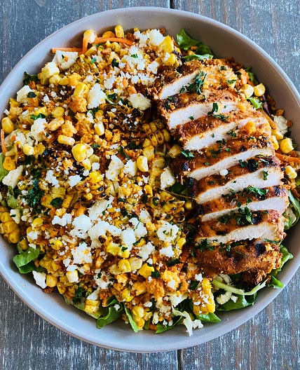 Grilled Mexican Street Corn Chicken Salads