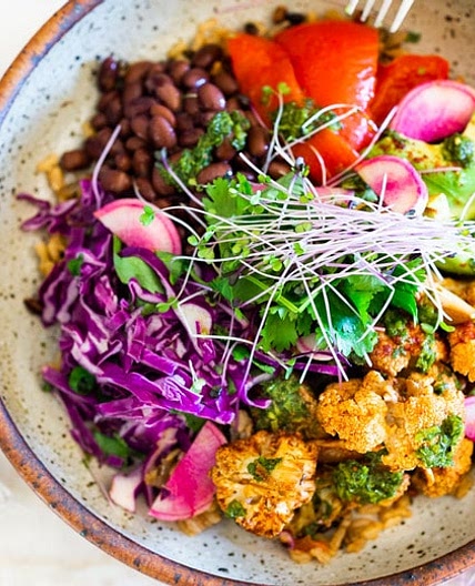 Chimichurri Cauliflower Bowls ( or Tacos!)
