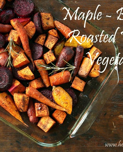 Oven Roasted Maple-Balsamic Winter Vegetables