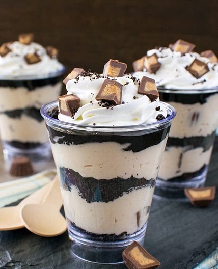 No Bake Peanut Butter Fudge Cheesecake Parfaits