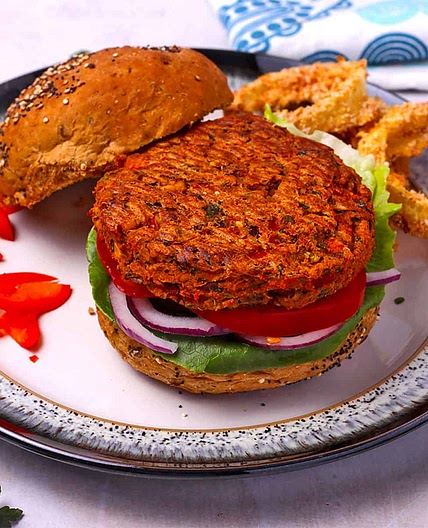 Mediterranean Sweet Potato and Chickpea Burgers