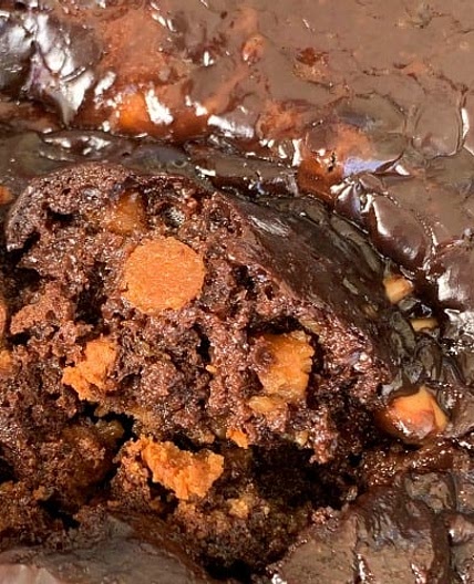 Easy Crock Pot Chocolate Peanut Butter Mess Cake