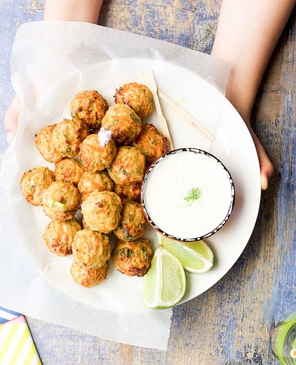 Chicken Meatballs with a Lemongrass and Ginger Dip