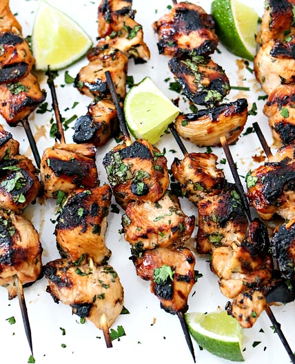 Grilled Cilantro Lime Chicken Skewers