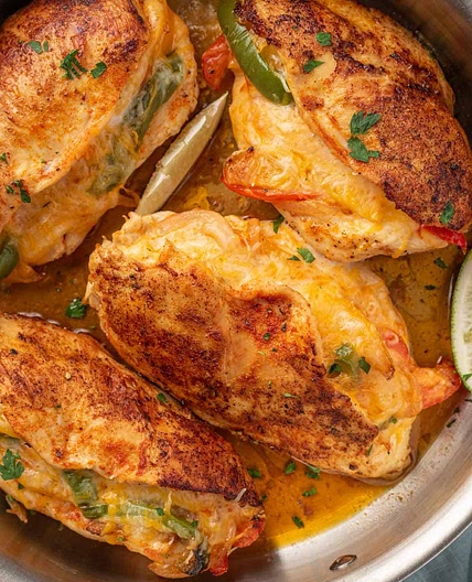 Cheesy Fajita Stuffed Chicken Breast