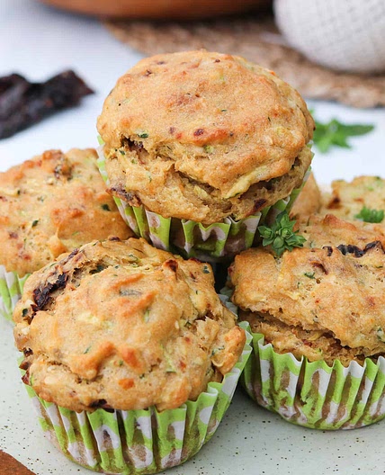 Zucchini and Sundried Tomato Savory Muffins
