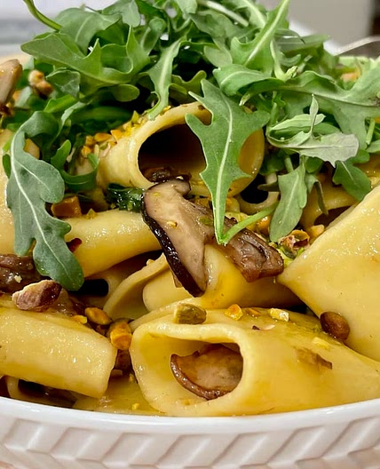 Giada's Paccheri with Mushroom and Pistachios Recipe