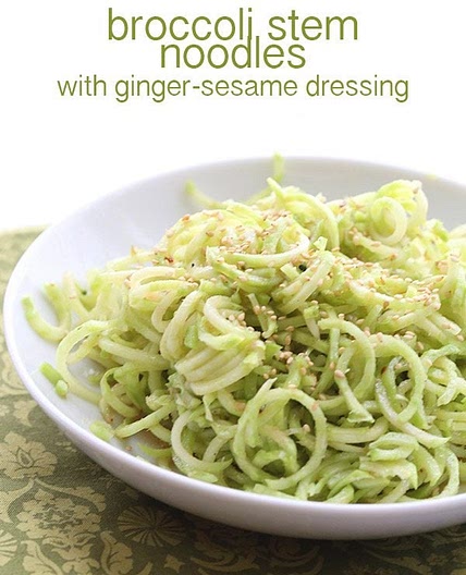 Broccoli Stem Noodles with Sesame Ginger Dressing