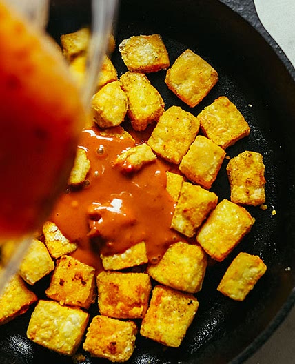 Baked Crispy Peanut Tofu