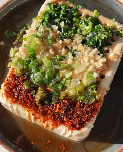 Silken Tofu Salad (10-minute cold tofu salad with soy dressing)