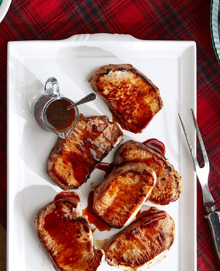 Pork Chops with Bourbon-Molasses Glaze