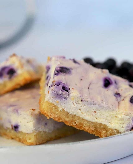 Keto Cheesecake Bars with Blueberries